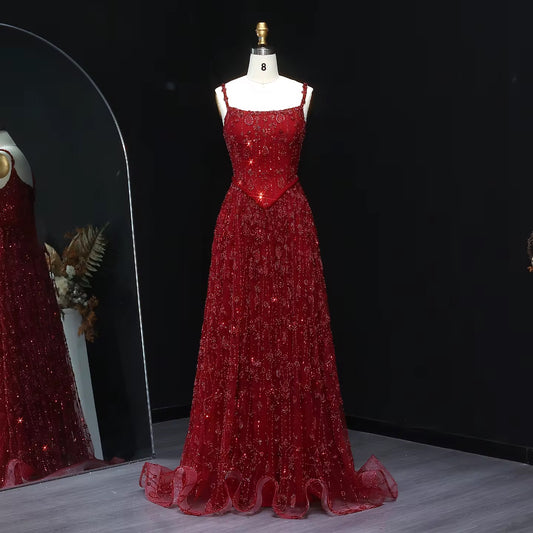 Kamila Cherry Red Hand Embellished Gown ( Pre-Order )