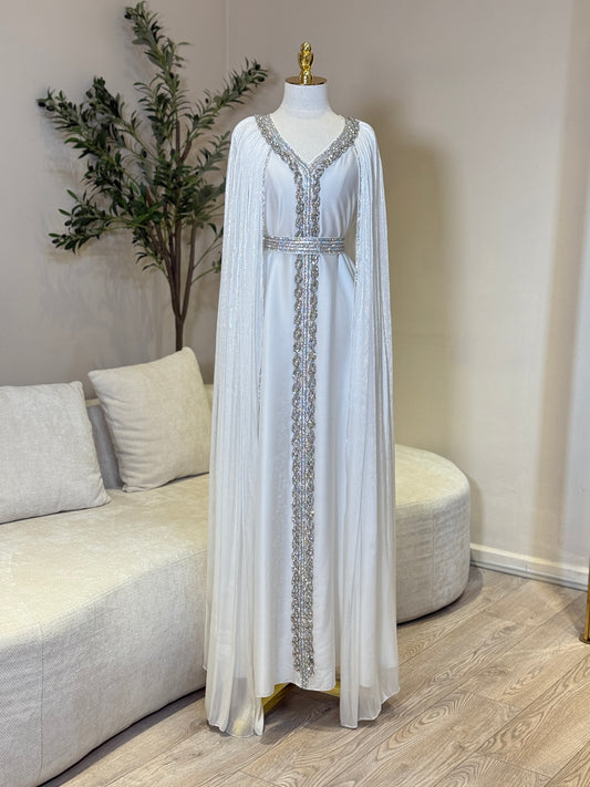 White Jamanah Luxury Khaliji Caftan