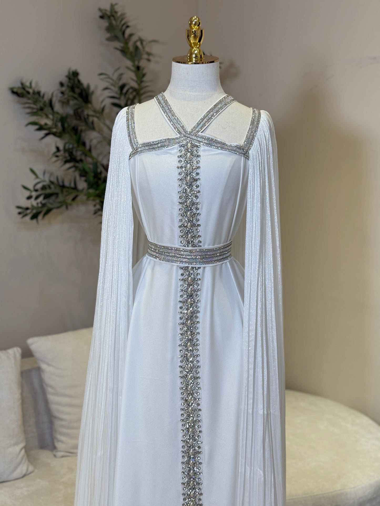 White Mazan Luxury Khaliji Gown