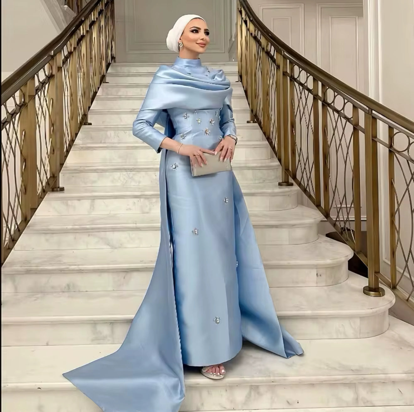 Sama Satin Hand Embellished Gown (Pre-Order)