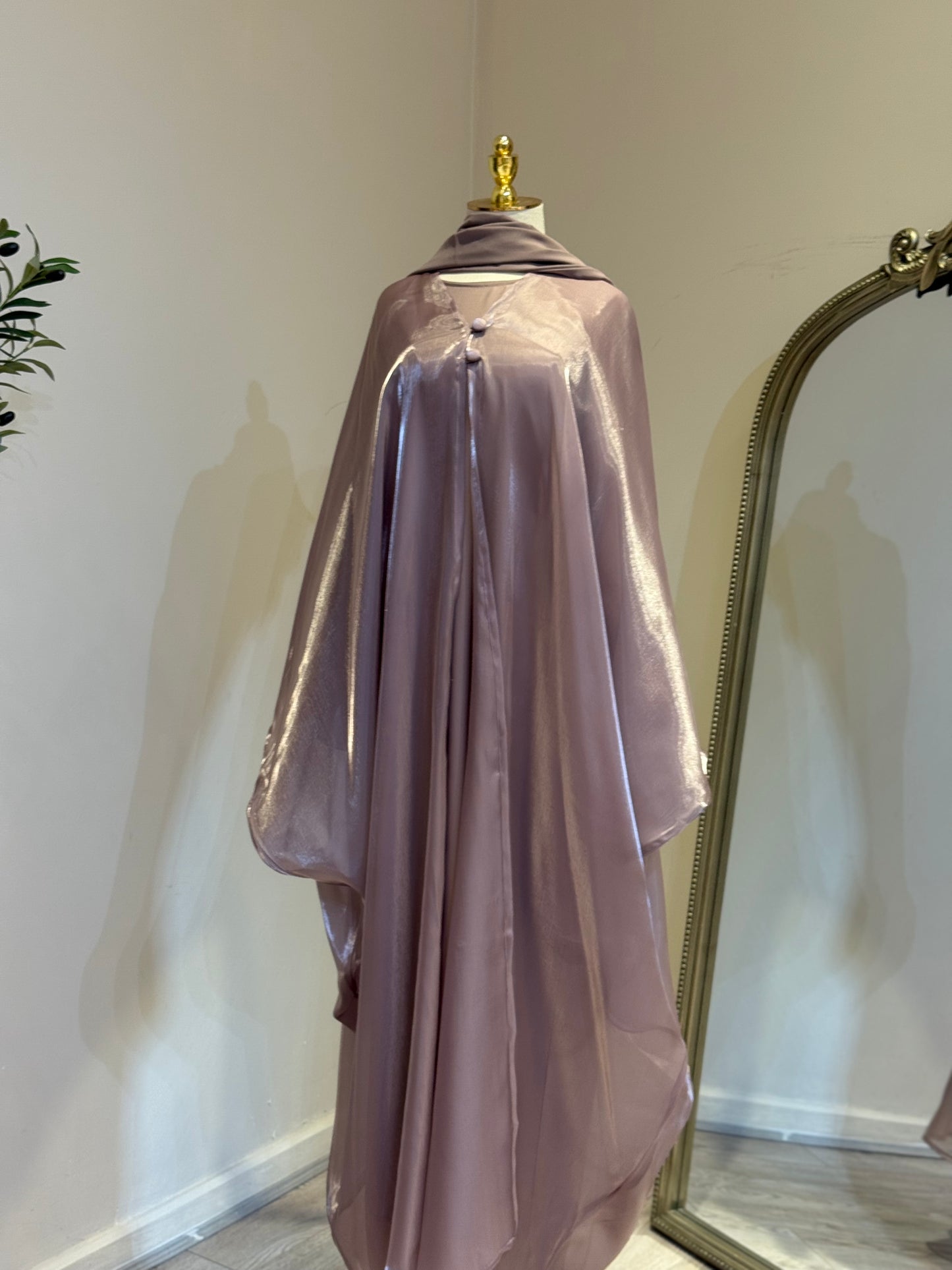 Khaloud 3 piece Abaya with satin under layer