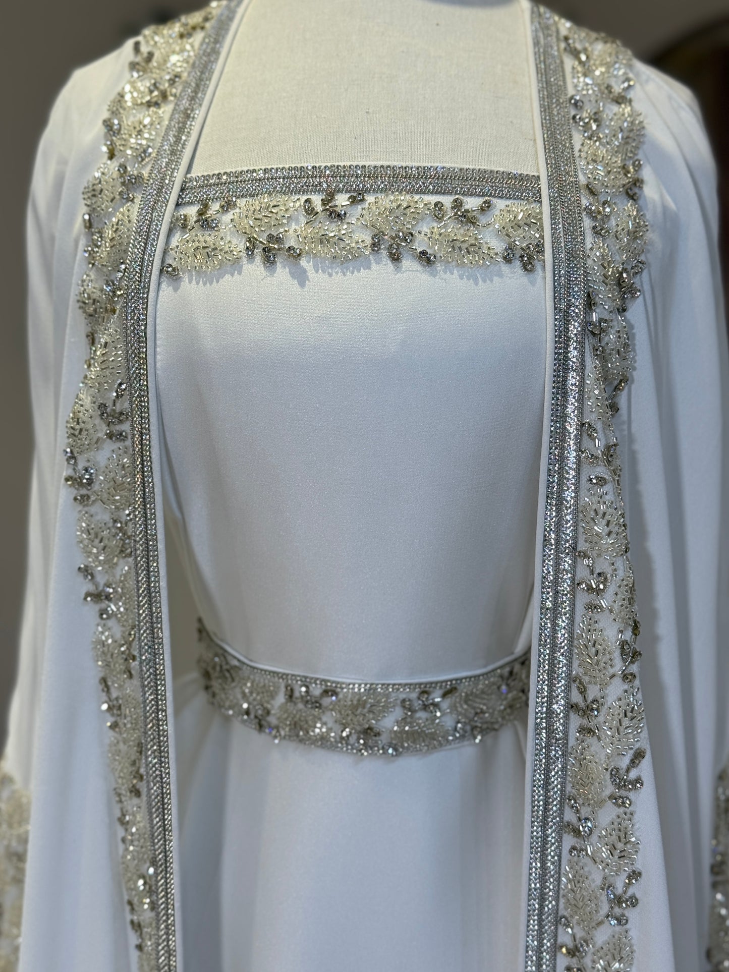 White Khawla Luxury Khaliji Caftan