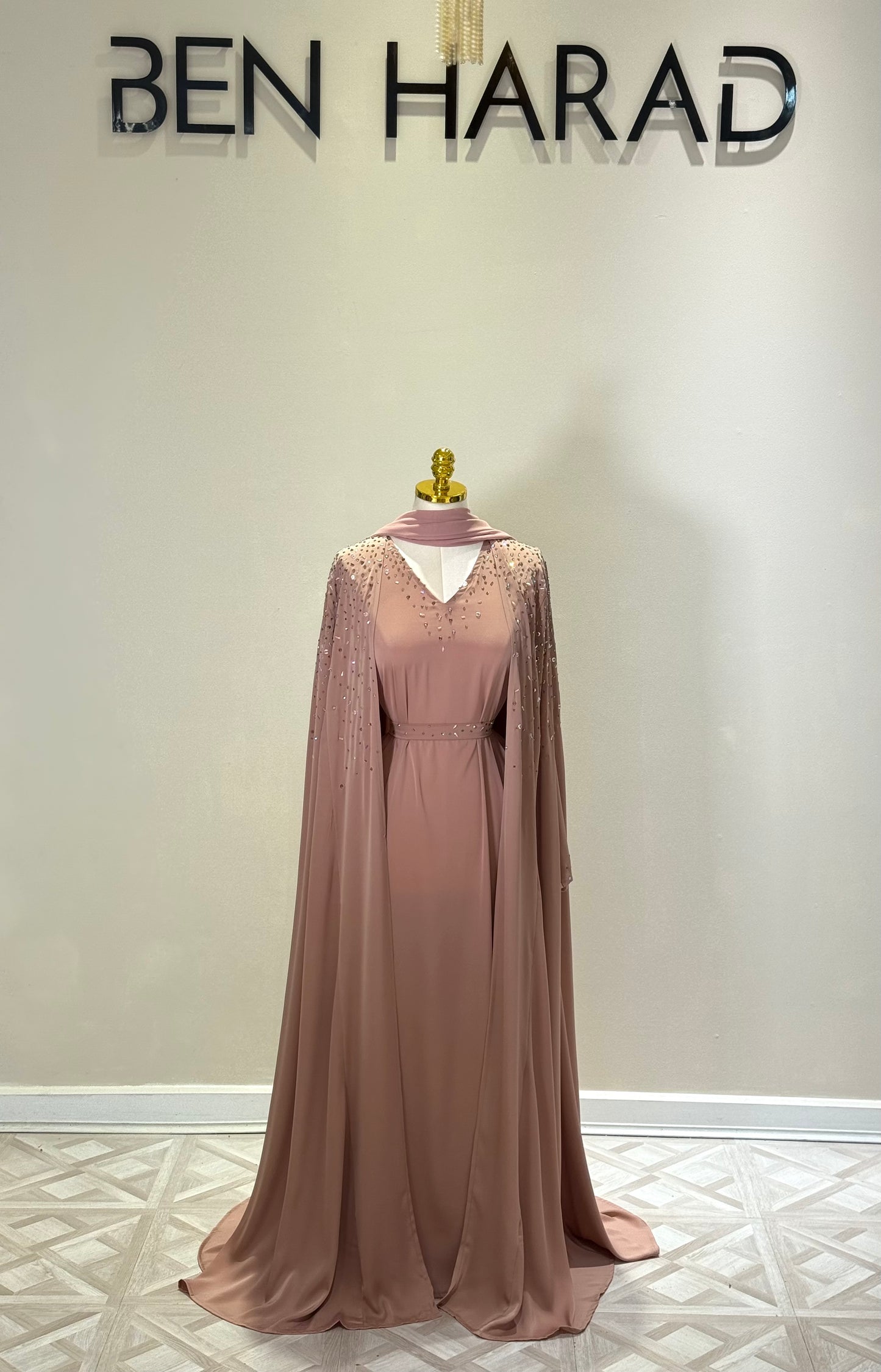 Nadine 2 Piece Abaya Under Piece is a Long Sleeves