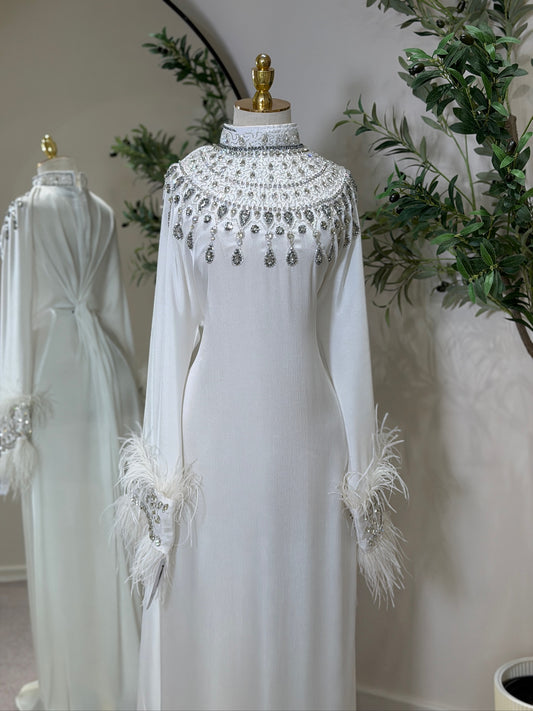 Hana Luxury White Khaliji Caftan