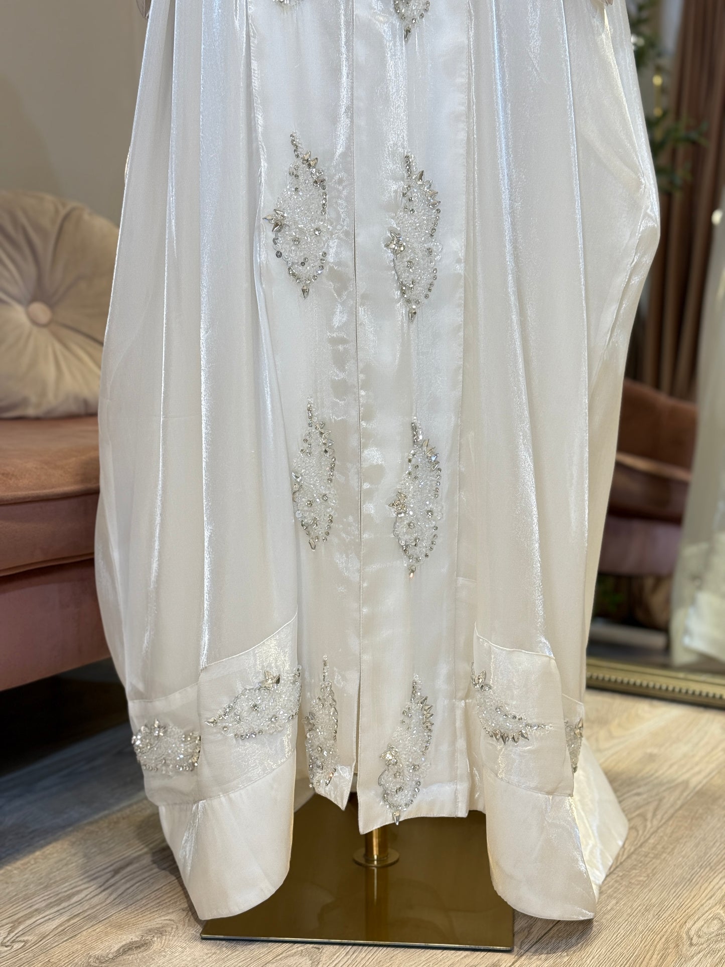 Shamma Hand Embellished Organza Luxury Caftan 2 Piece Gown