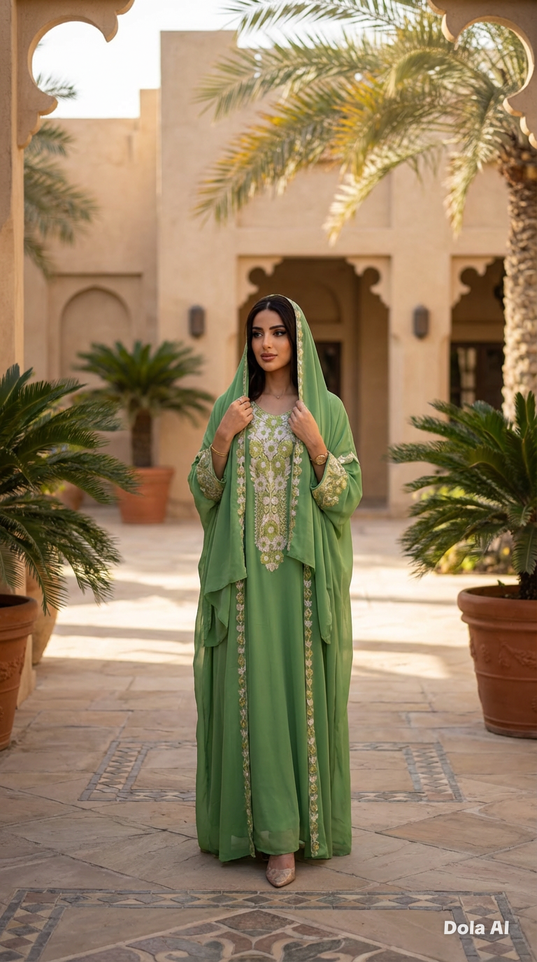 Light Green Crystallised Emirate Thobe