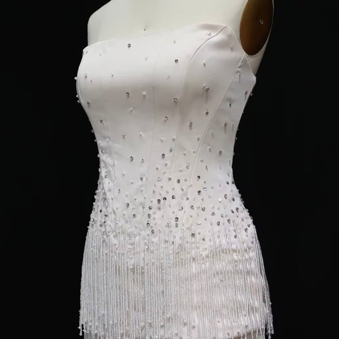 Aria Tasseled 2 Piece Elegant Gown with Corset Hand Embellished (Pre-Order)