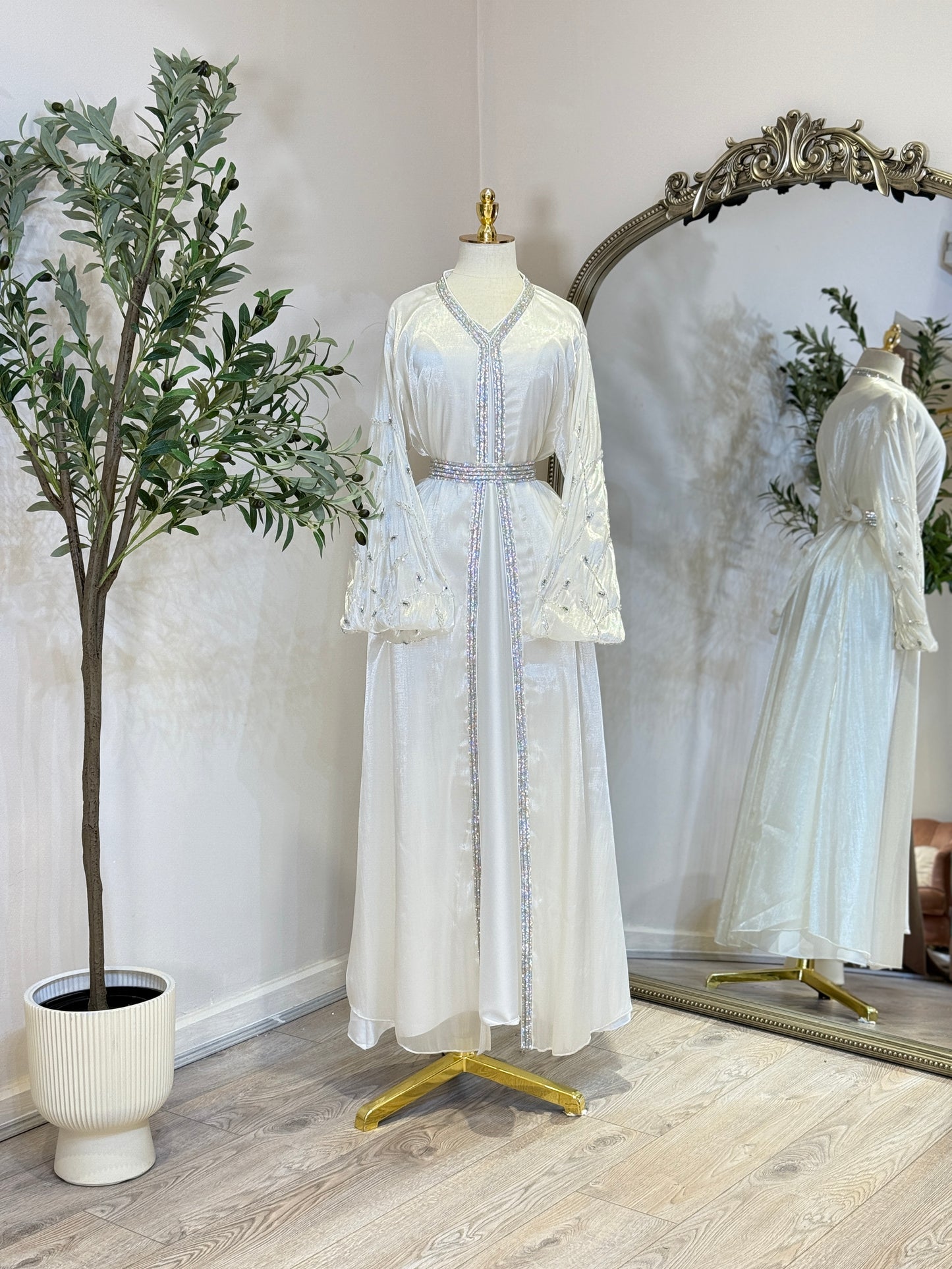 Elira Cream Luxury 3 Piece Caftan