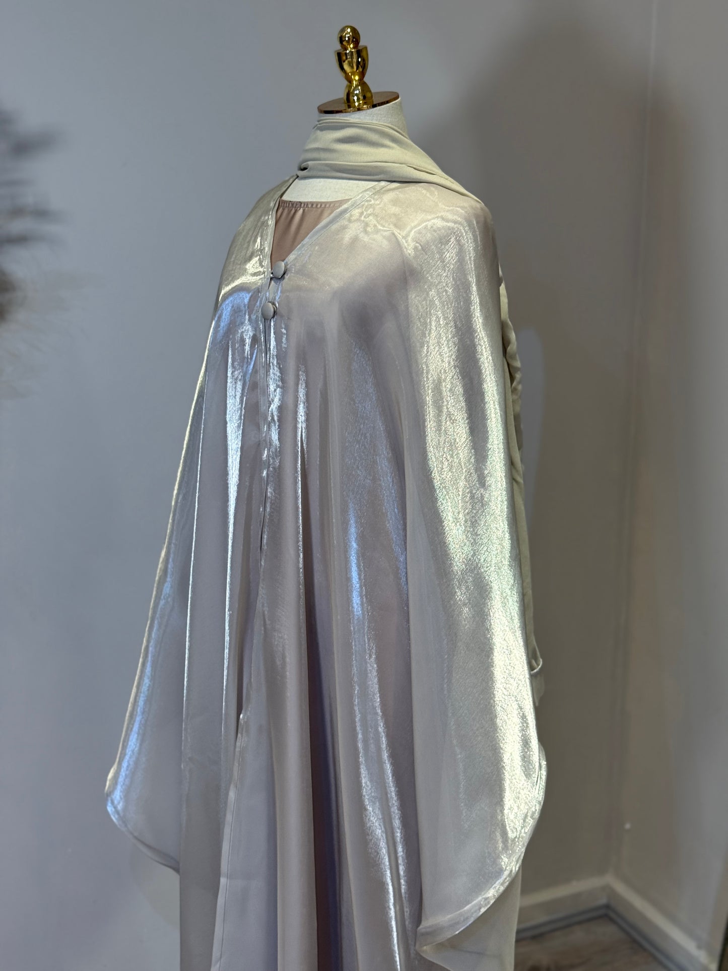 Khaloud 3 piece Abaya with satin under layer