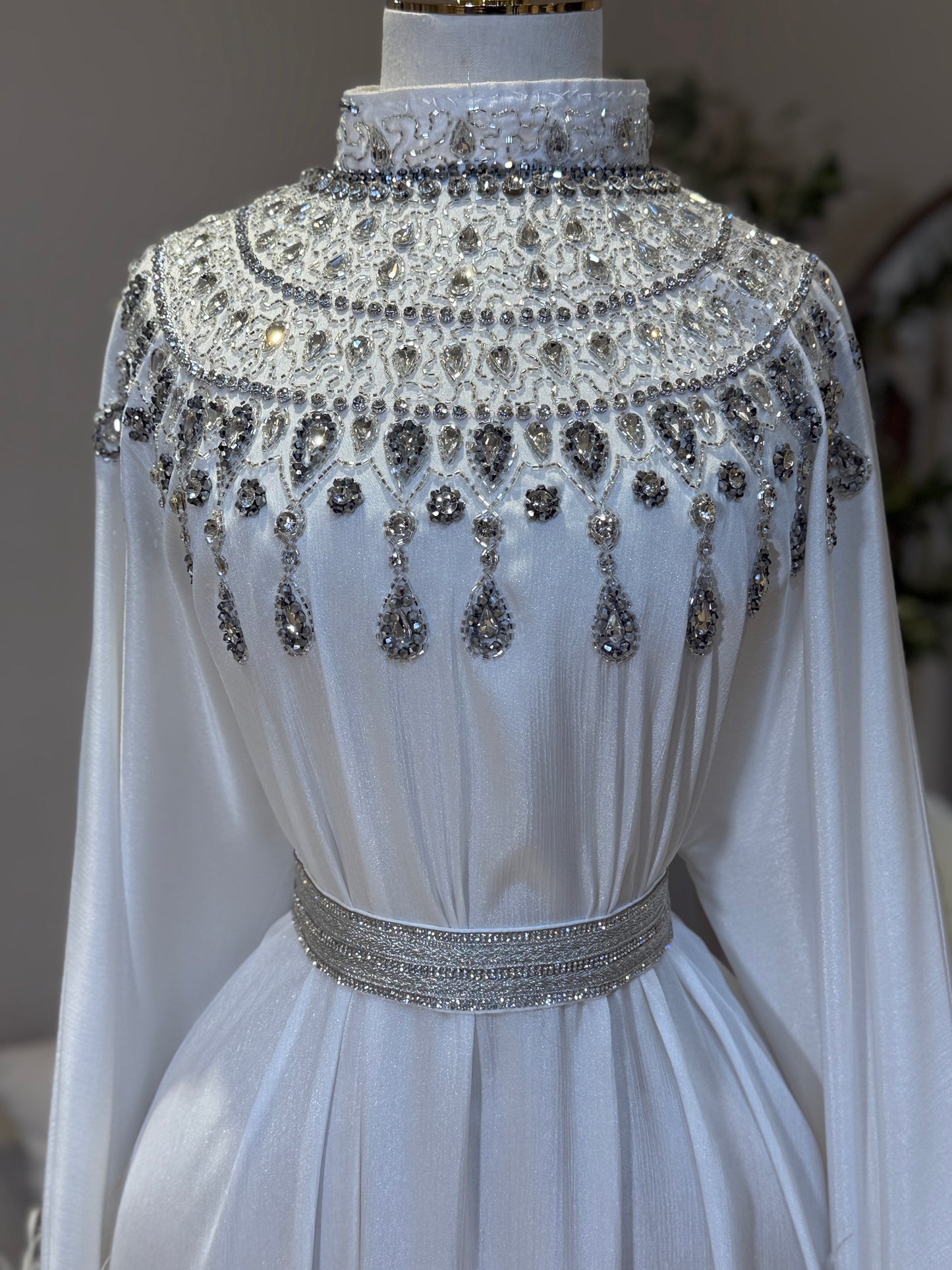 White Hind Luxury Satin Silk Gown