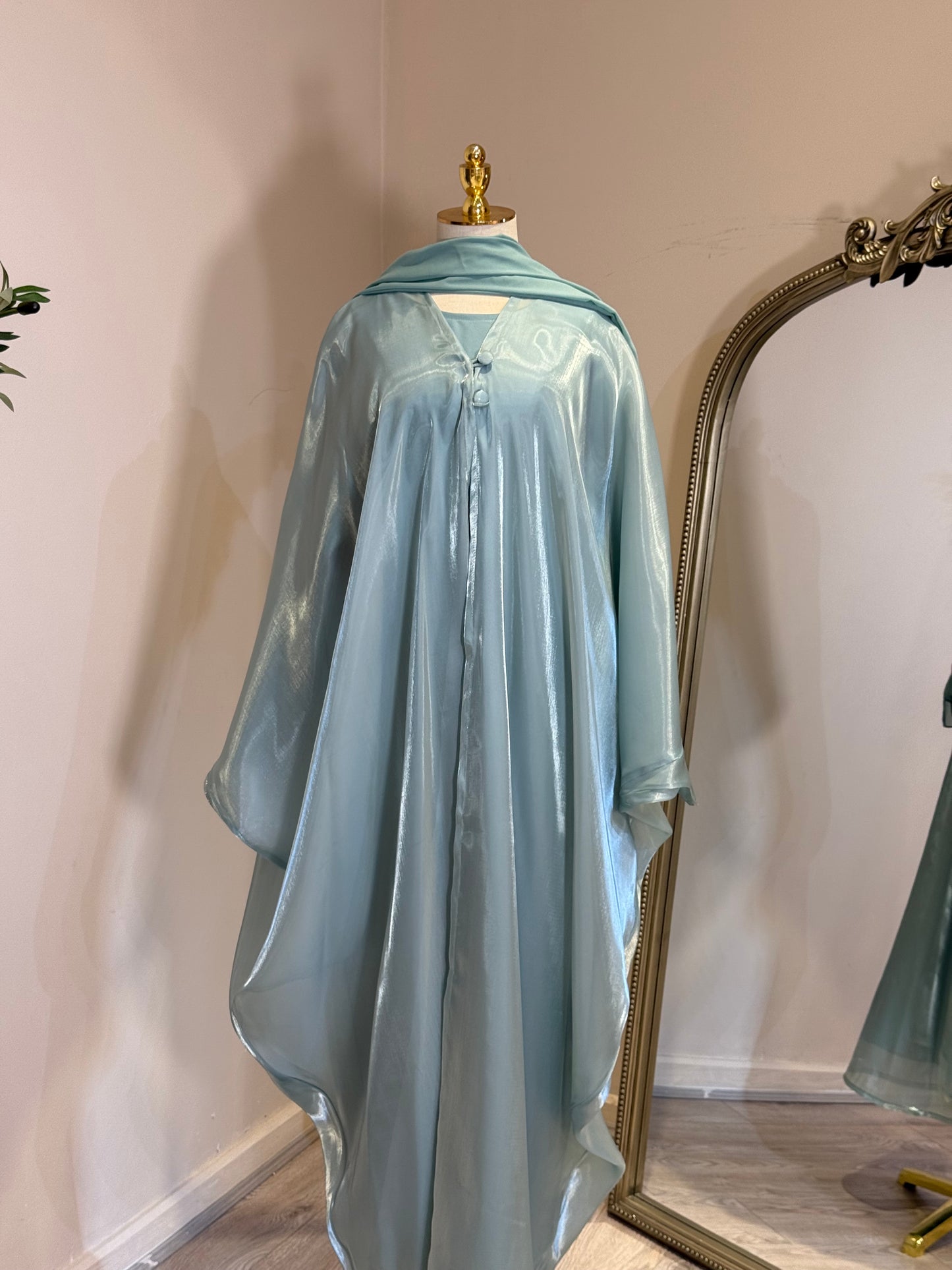 Khaloud 3 Piece Abaya With Satin Under Layer