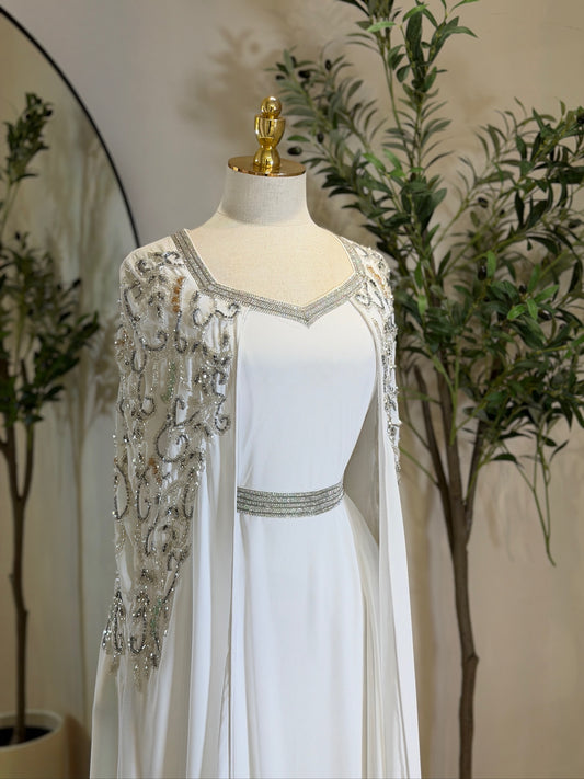 Luna White Luxury Khaliji Caftan