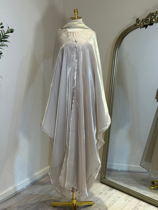 Khaloud 3 piece Abaya with satin under layer