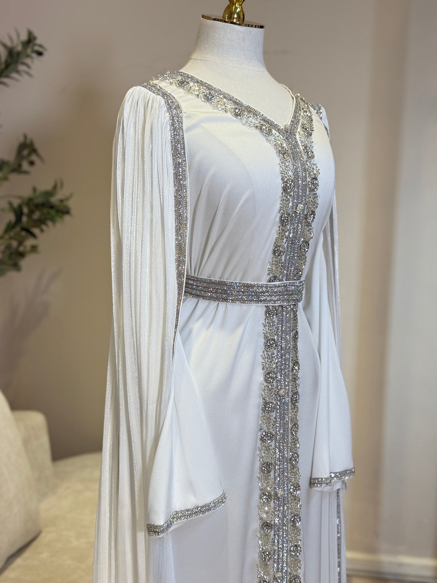 White Naima Luxury Khaliji Caftan
