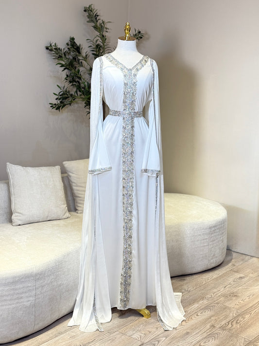 White Naima Luxury Khaliji Caftan