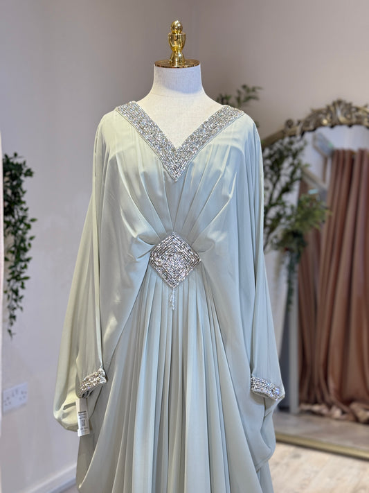 Basma Tie in Crystal Caftan