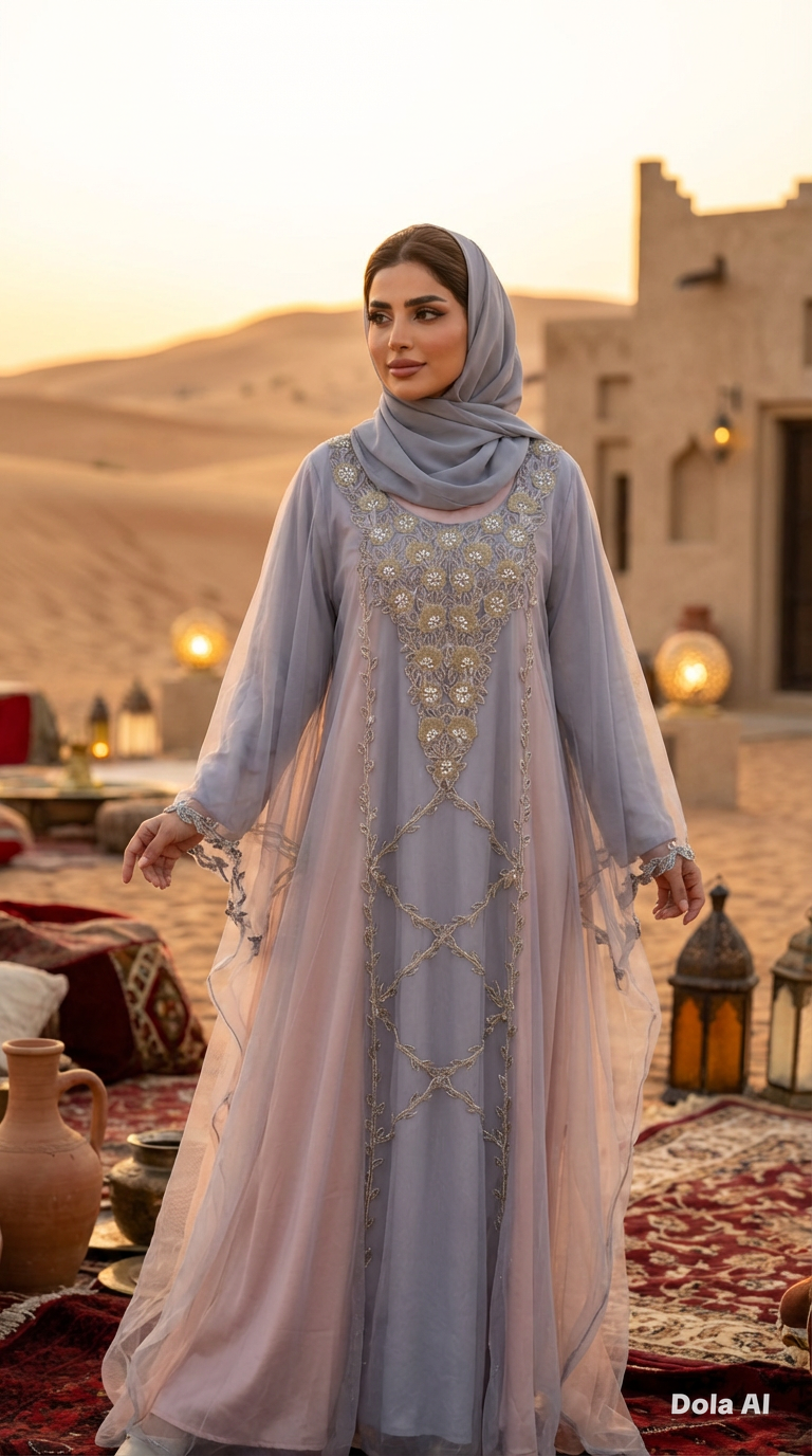 Grey Crystallised Emirate Thobe