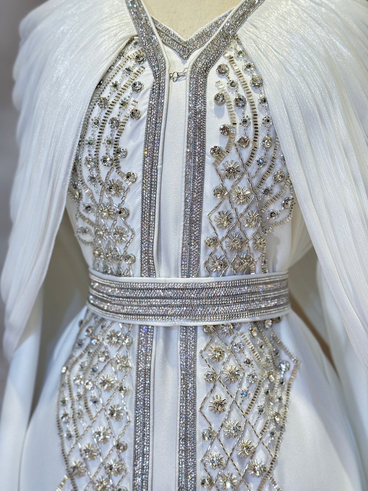 Arela 3 Piece Khaliji Luxury Shoulder Pleated Caftan