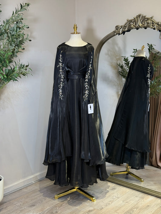 Amara Butterfly Elegant Cut Dress with detached Belt