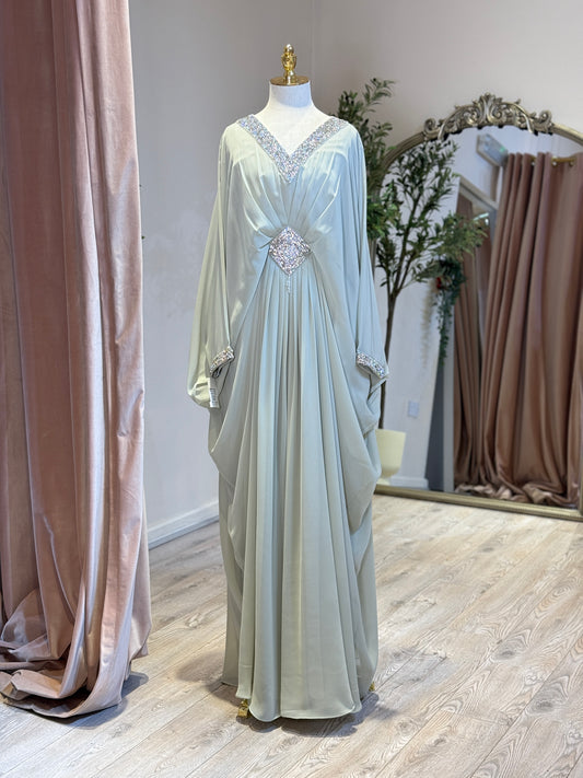 Basma Tie in Crystal Caftan