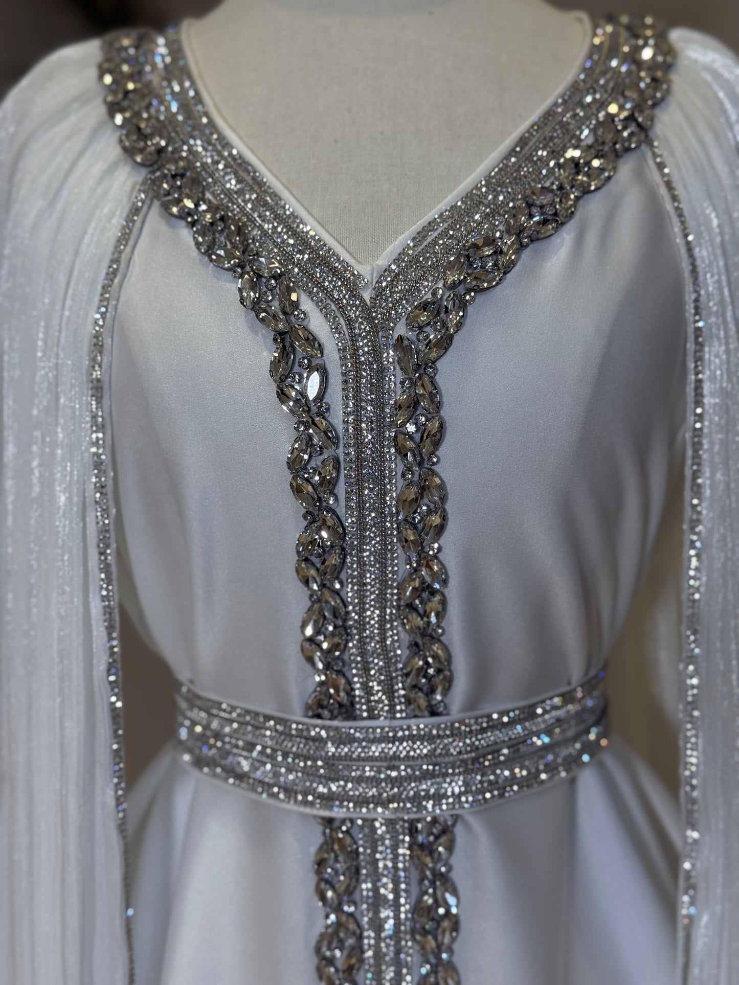 White Jamanah Luxury Khaliji Caftan