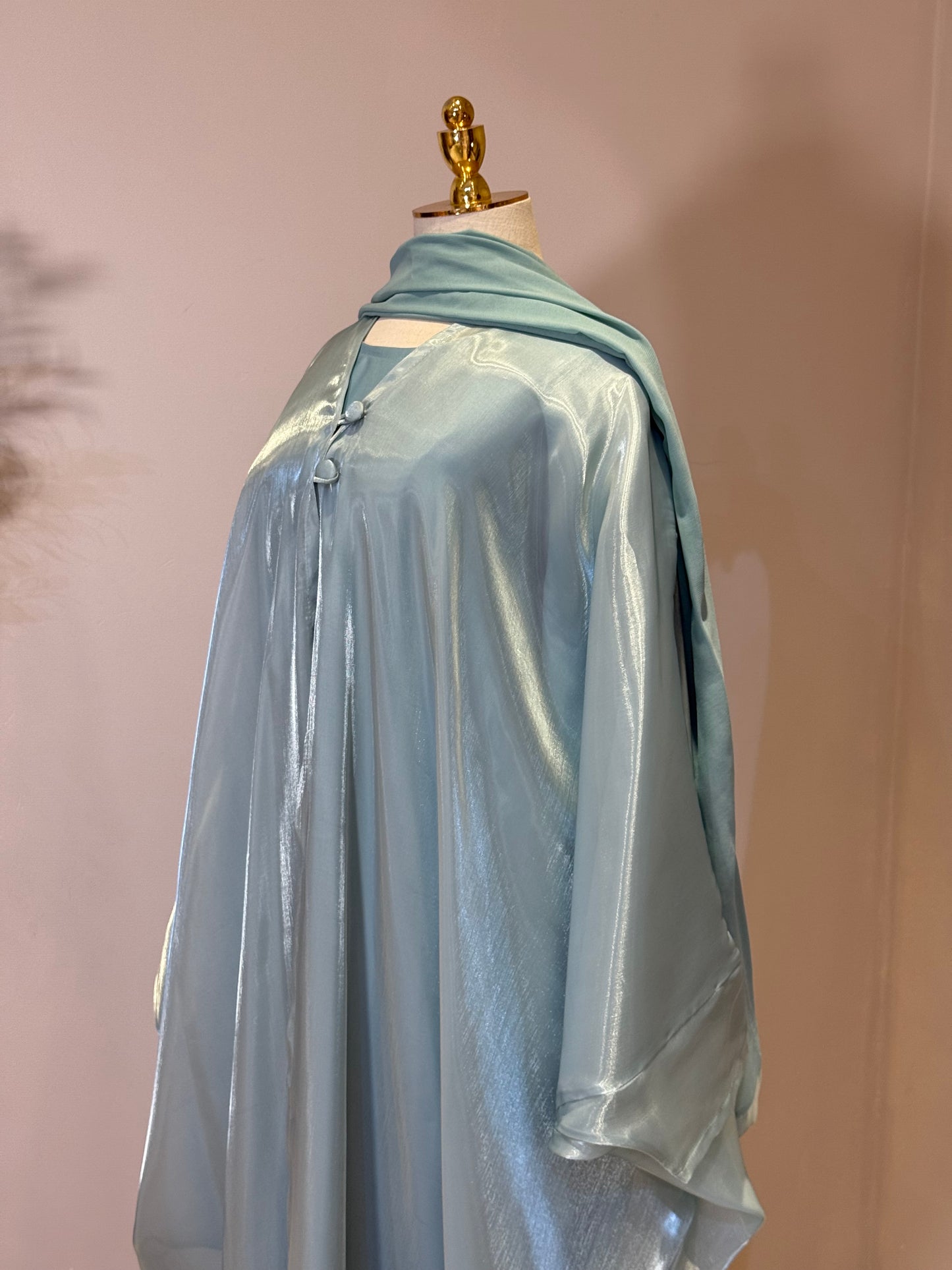 Khaloud 3 Piece Abaya With Satin Under Layer