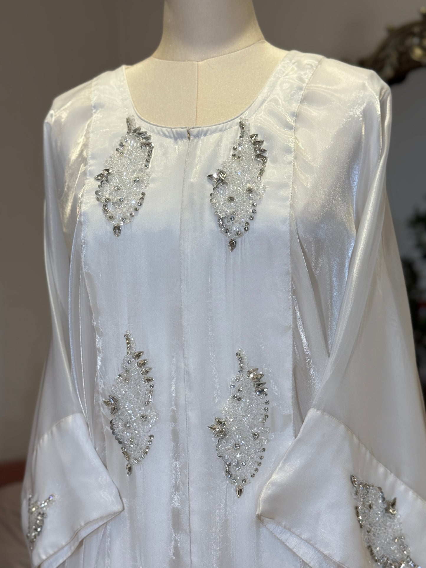 Shamma Hand Embellished Organza Luxury Caftan 2 Piece Gown