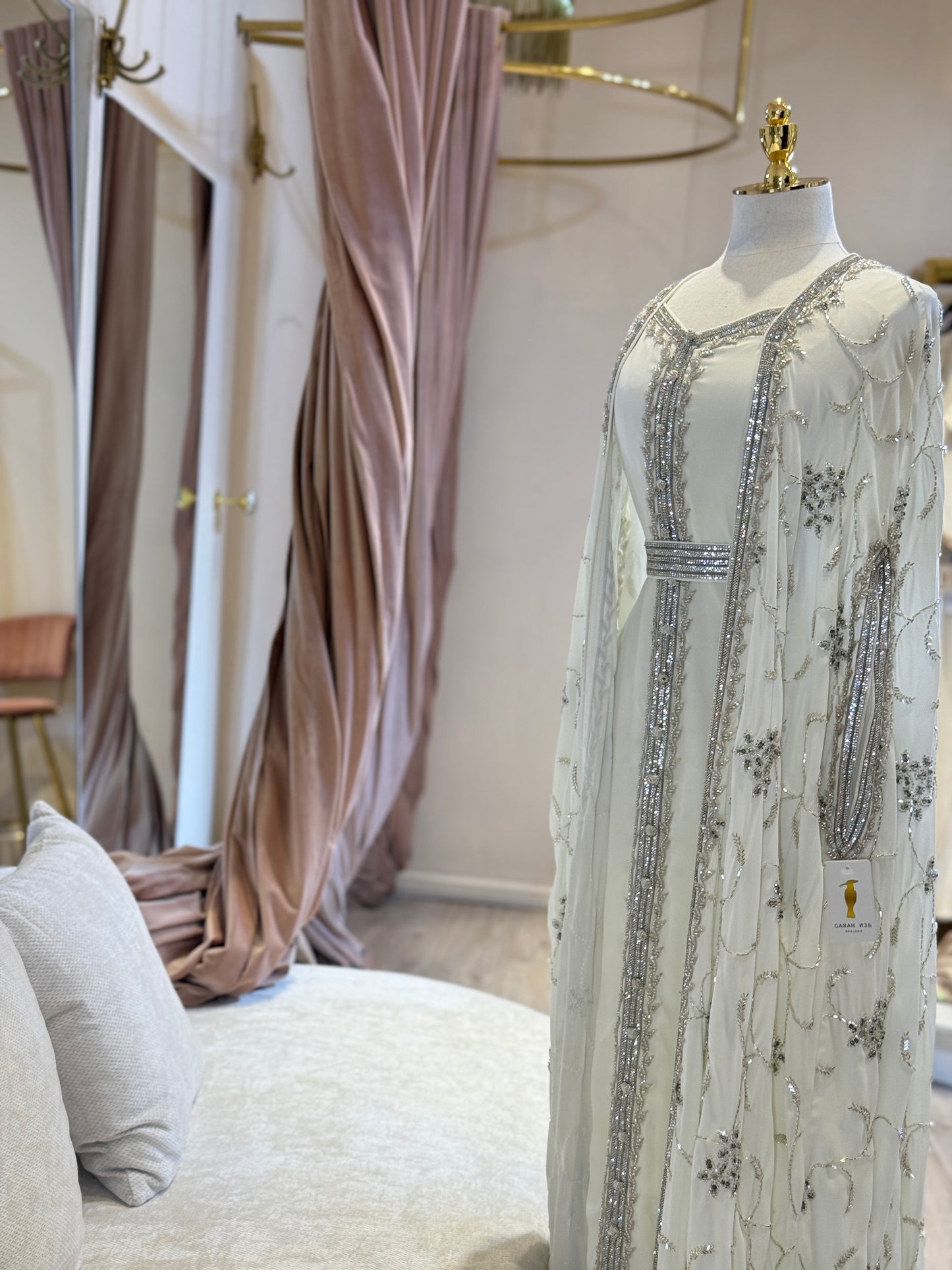 White Latifa Luxury Khaliji Caftan