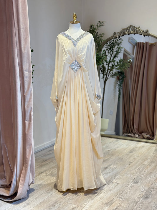 Basma Tie in Crystal Caftan