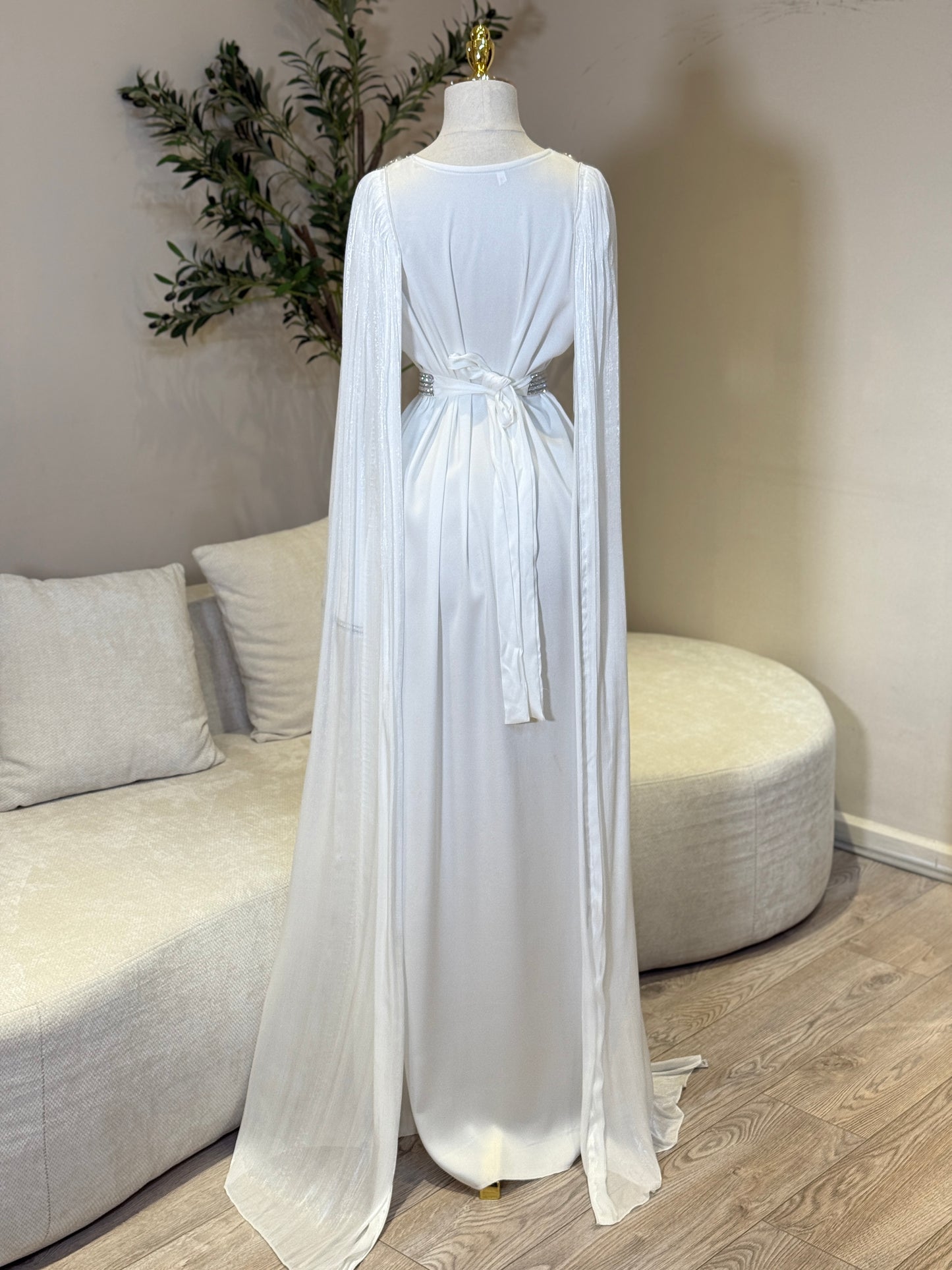 White Naima Luxury Khaliji Caftan