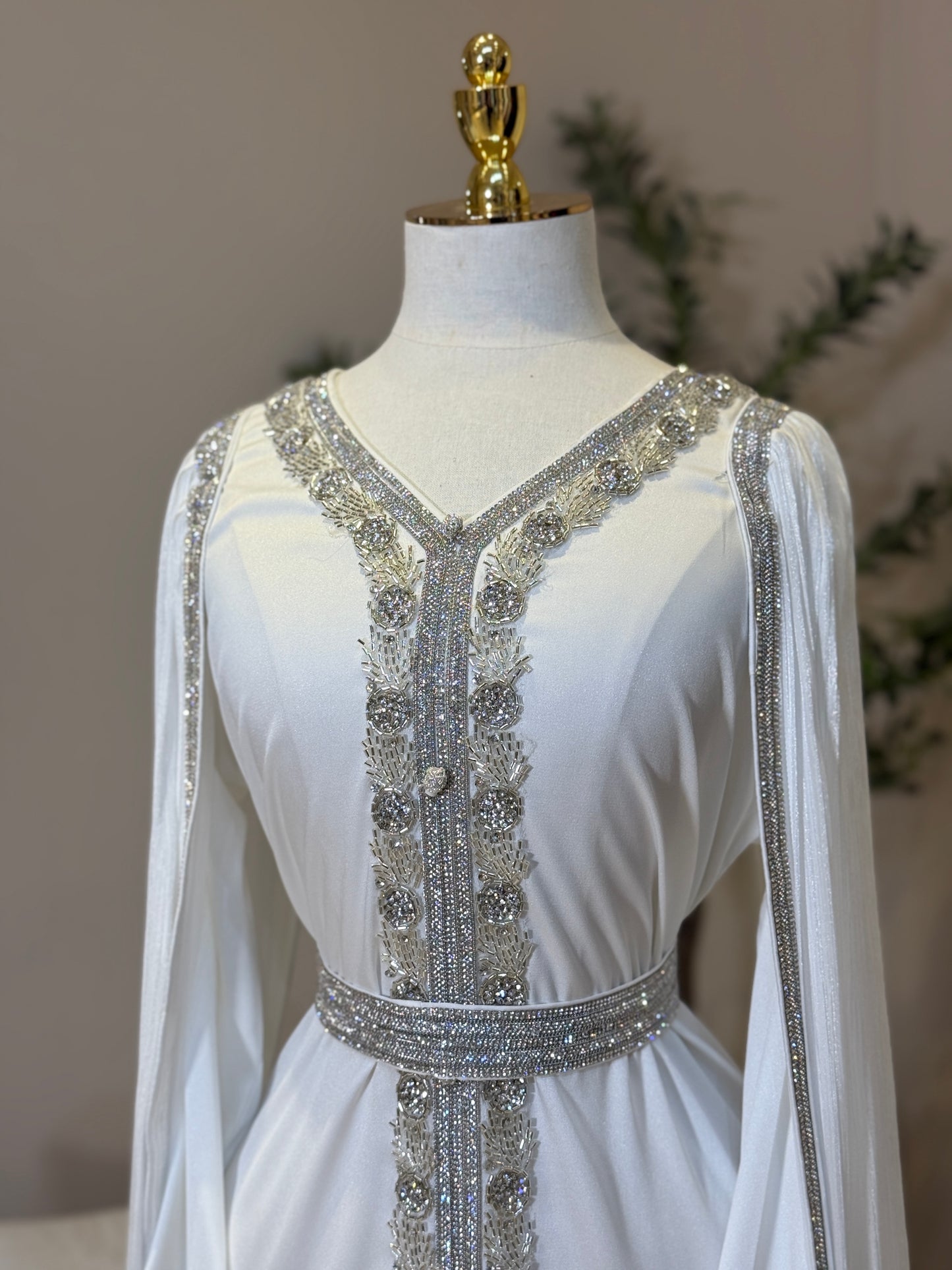 White Naima Luxury Khaliji Caftan
