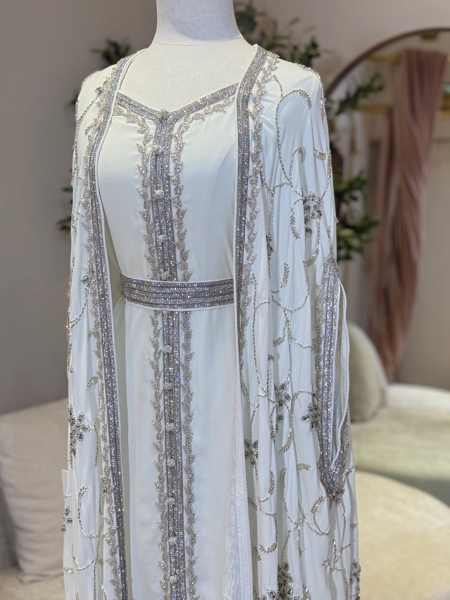 White Latifa Luxury Khaliji Caftan