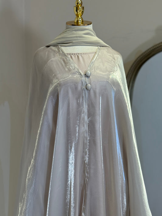 Khaloud 3 piece Abaya with satin under layer