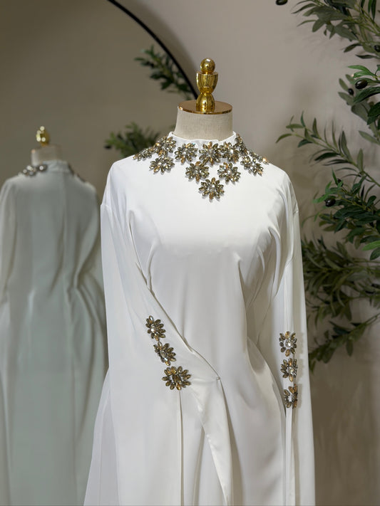 Melise Luxury White Khaliji Caftan