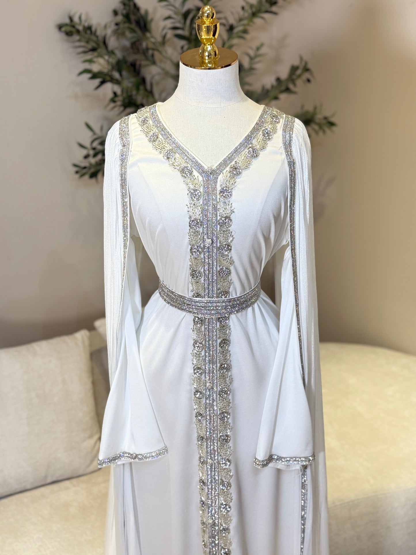 White Naima Luxury Khaliji Caftan