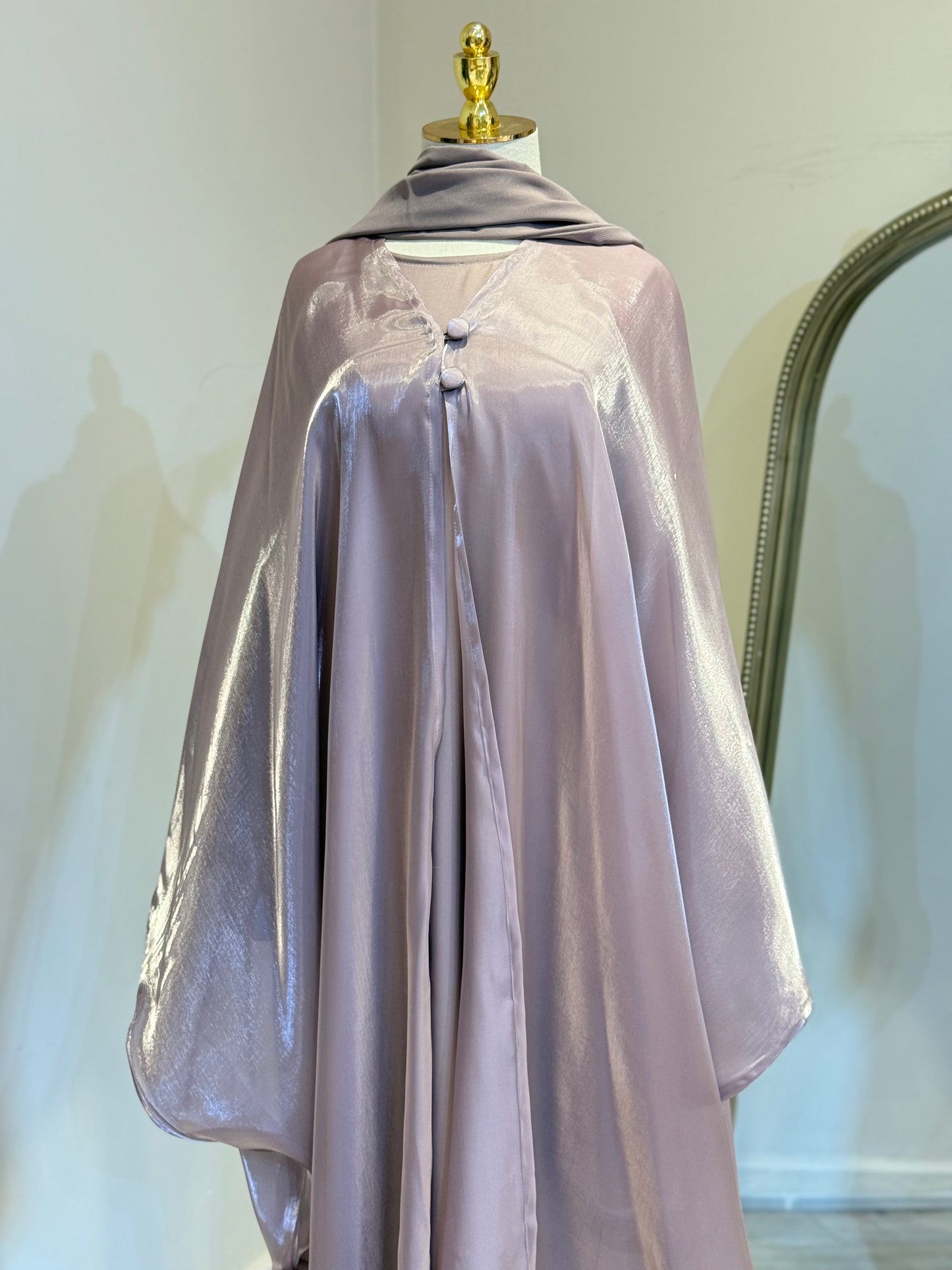 Khaloud 3 piece Abaya with satin under layer