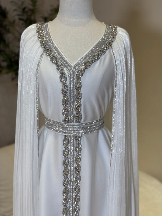 White Jamanah Luxury Khaliji Caftan