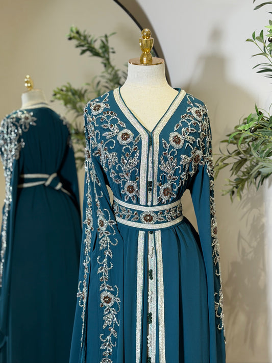 Aaliyah 3 Piece Luxury Draped Sleeve Caftan