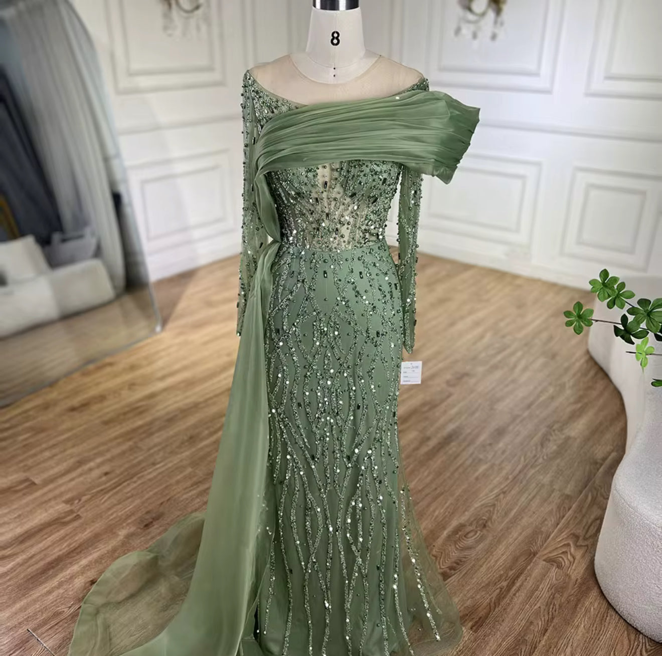 Afnan Modest Hand Embroidered Gown (Pre-Order)
