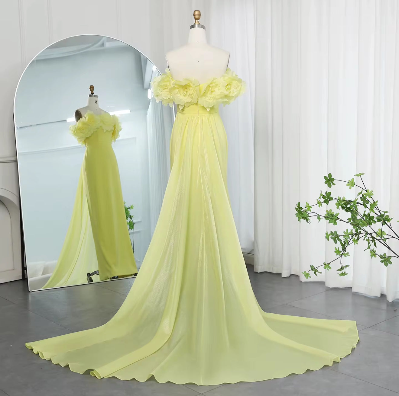 Areej Elegant 3D Floral Off Shoulder Gown ( Pre-Order )