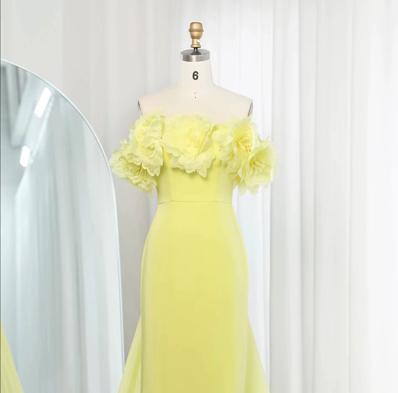 Areej Elegant 3D Floral Off Shoulder Gown ( Pre-Order )