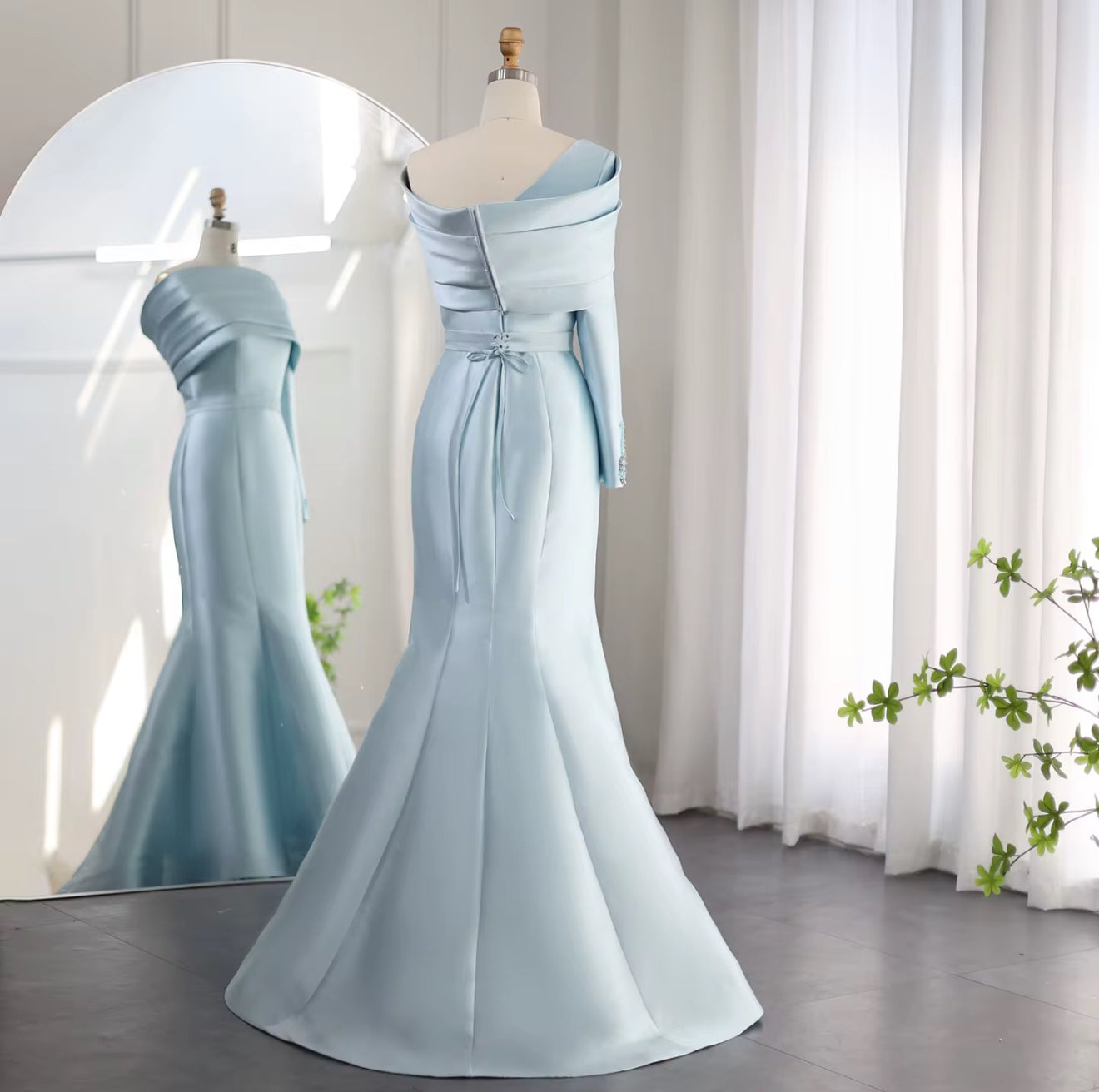 Miral Satin elegant Fitted Gown ( Pre-Order )