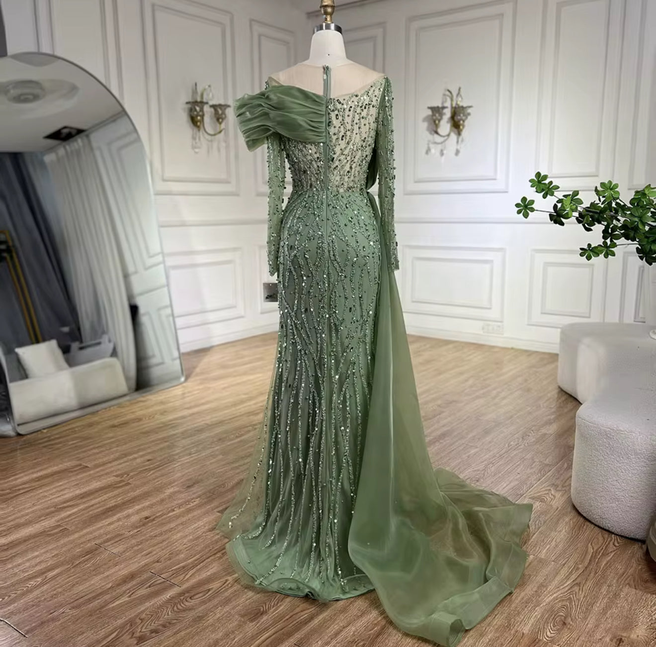 Afnan Modest Hand Embroidered Gown (Pre-Order)