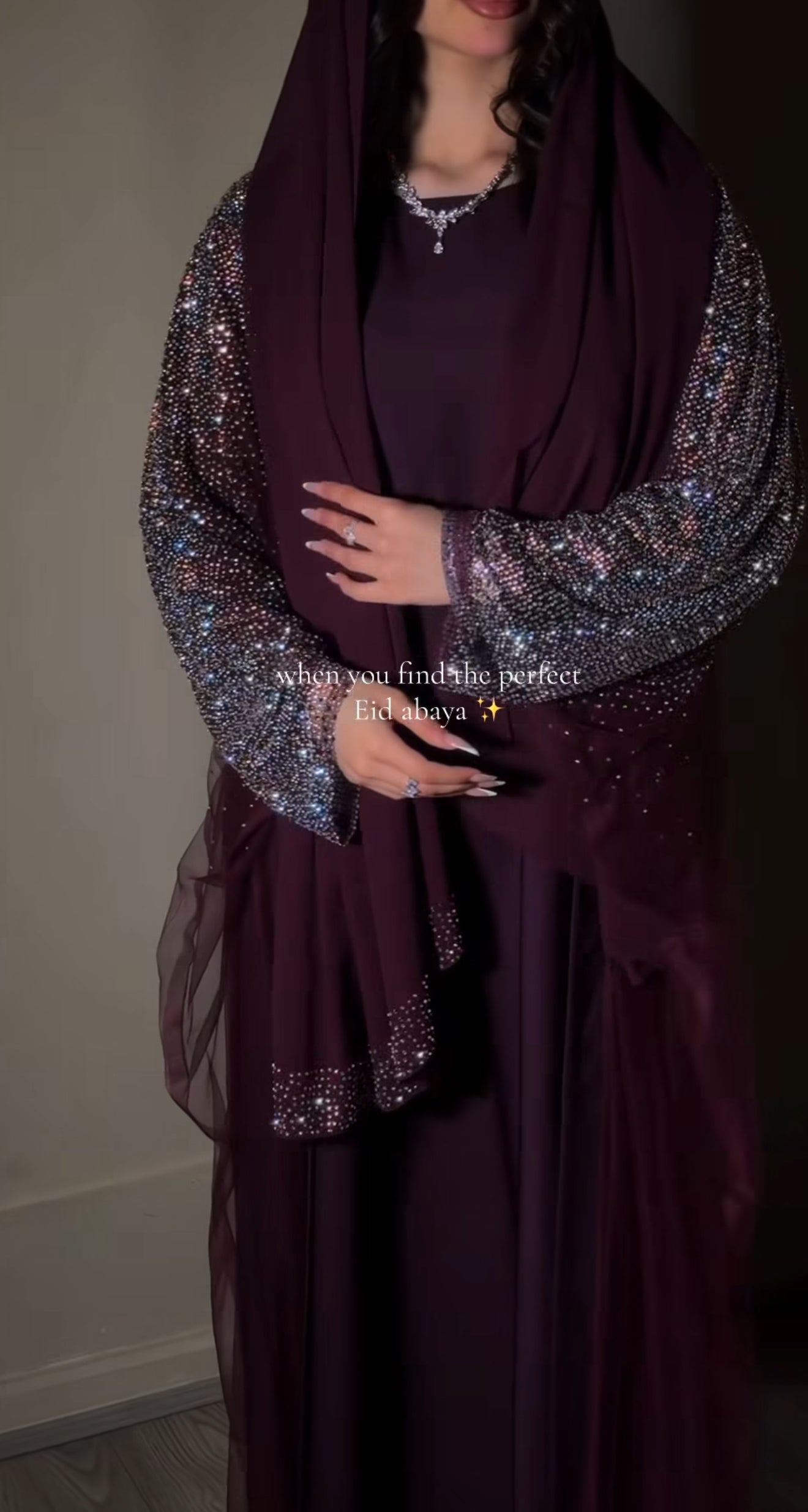 Crystalised Plum Abaya