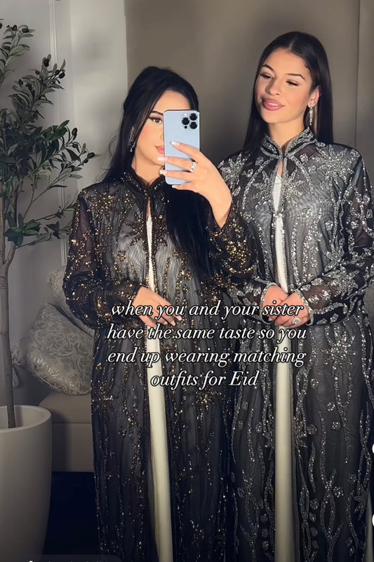 Embellished Open Abaya N18