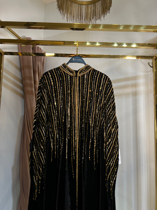H11 Sheikha Hanadi velvet Abaya