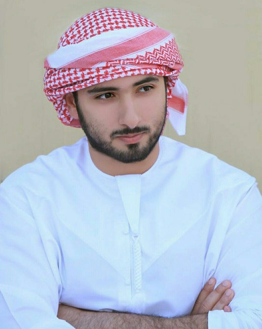 Red & White Arabic Men Scarf