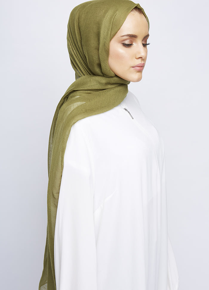 Olive Plain Viscose Maxi Hijab