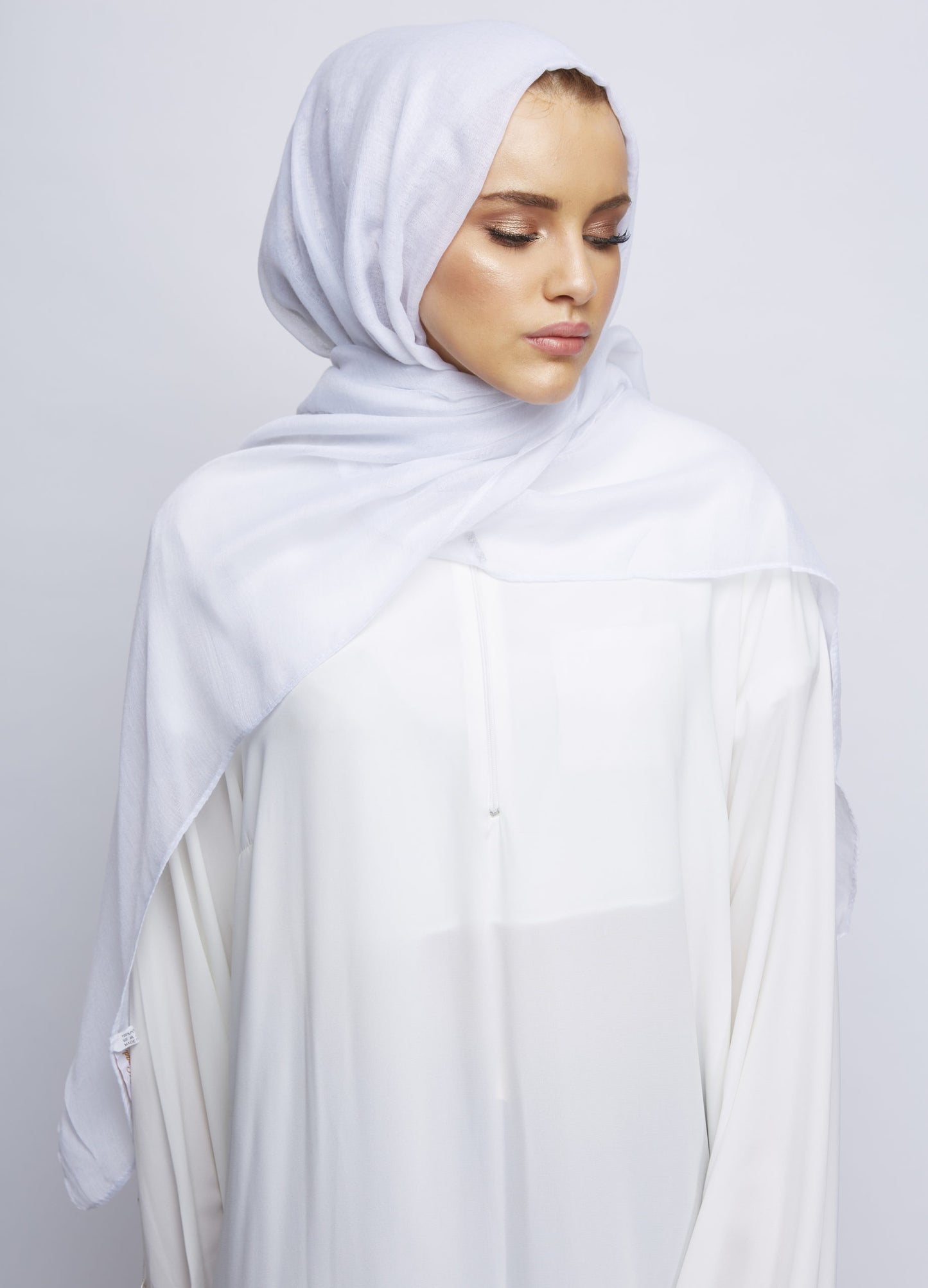 White Viscose Maxi Plain Hijab