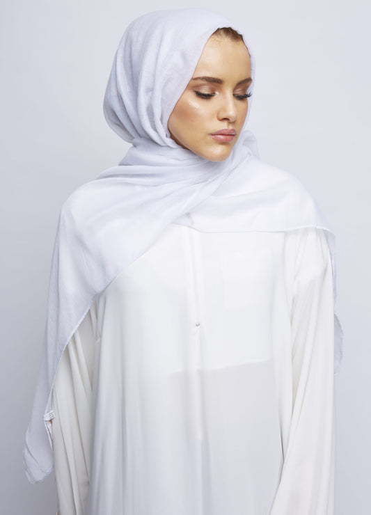 White Viscose Maxi Plain Hijab